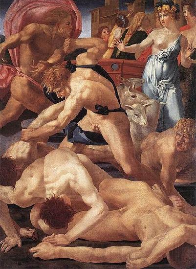 Rosso Fiorentino Moses defending the Daughters of Jethro. Spain oil painting art